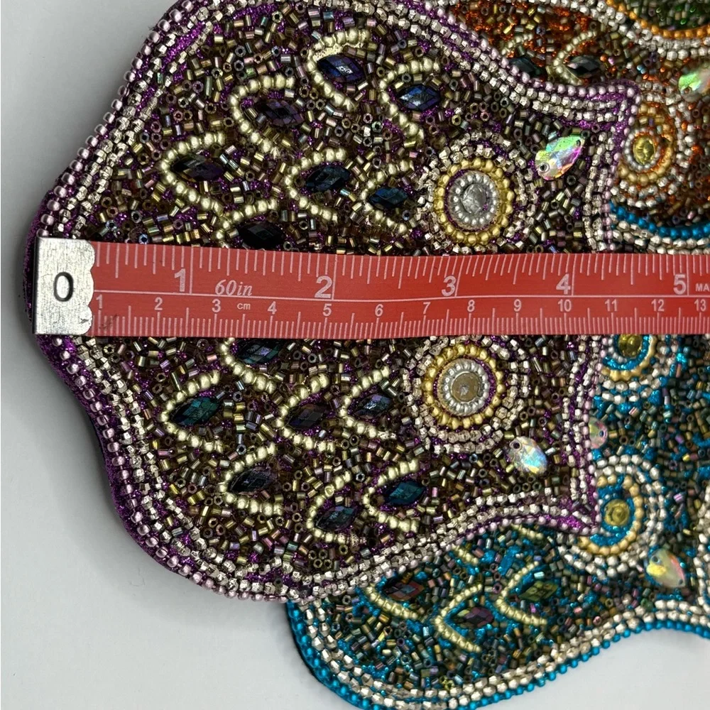 Pier 1 Beaded Jewel Tone Owl Coaster Set 4 Whimsy Owls Retired